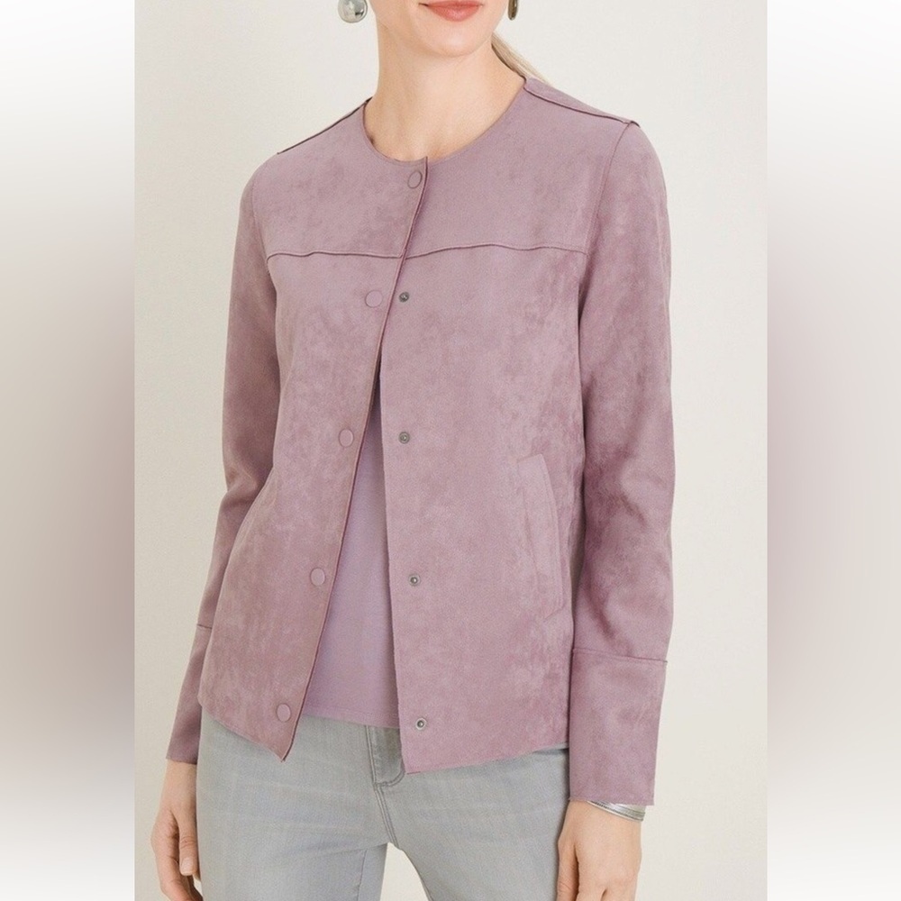 Chico's Purple Blazer Elegant Soft Fabric